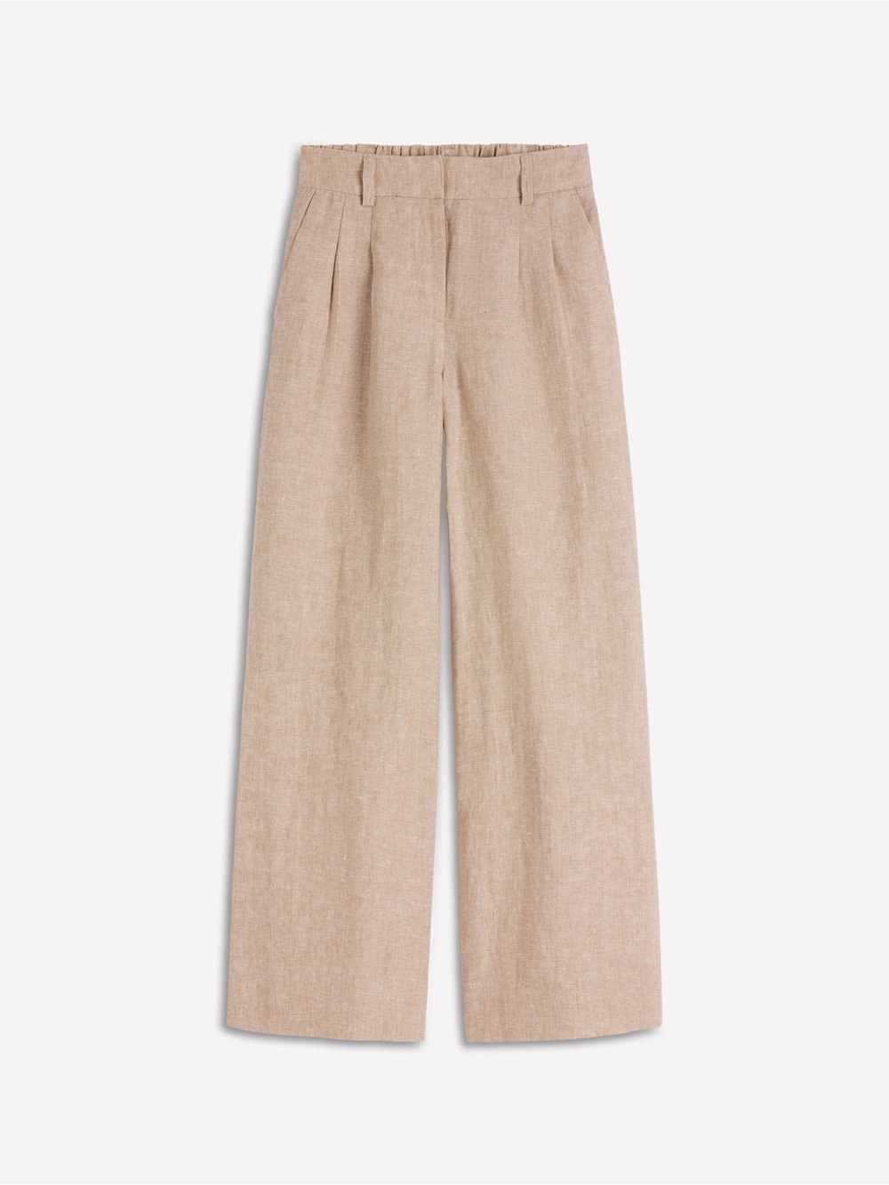 Boden Kensington Wide-Leg Linen pants in cappuccino chambray 8p nwt new